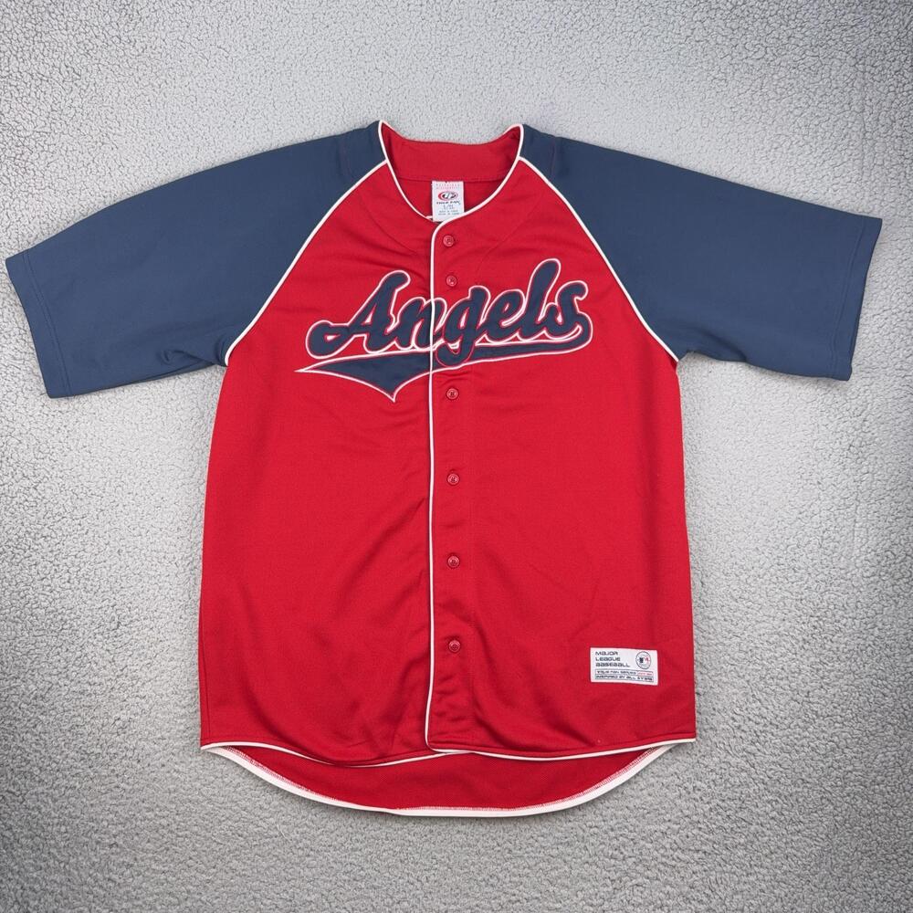 Los Angeles Angels Jersey Mens Large Red MLB Baseball Guerrero 27 True Fan